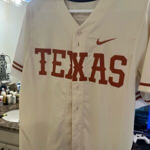 Nike White Texas Baseball Athletic Jersey